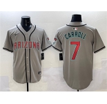 Men's Arizona Diamondbacks #7 Corbin Carroll Gray Limited Stitched Baseball Jersey