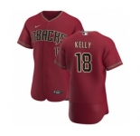 Men's Nike Arizona Diamondbacks #18 Carson Kelly Crimson Authentic Alternate Team Baseball Jersey
