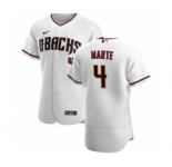 Men's Nike Arizona Diamondbacks #4 Ketel Marte White Crimson Authentic Home Team Baseball Jersey