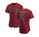 Men's Nike Arizona Diamondbacks #47 Travis Bergen Crimson Authentic Alternate Team Baseball Jersey