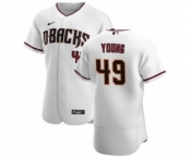 Men's Nike Arizona Diamondbacks #49 Alex Young White Crimson Authentic Home Team Baseball Jersey