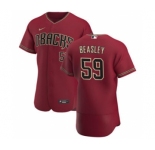 Men's Nike Arizona Diamondbacks #59 Jeremy Beasley Crimson Authentic Alternate Team Baseball Jersey