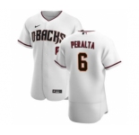 Men's Nike Arizona Diamondbacks #6 David Peralta White Crimson Authentic Home Team Baseball Jersey