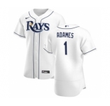 Men's Nike Tampa Bay Rays #1 Willy Adames White Home 2020 Authentic Player Baseball Jersey