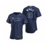 Men's Nike Tampa Bay Rays #18 Joey Wendle Navy Alternate 2020 Authentic Team Baseball Jersey