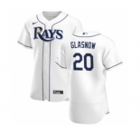 Men's Nike Tampa Bay Rays #20 Tyler Glasnow White Home 2020 Authentic Player Baseball Jersey