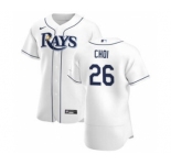Men's Nike Tampa Bay Rays #26 Ji-Man Choi White Home 2020 Authentic Player Baseball Jersey