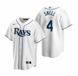 Men's Nike Tampa Bay Rays #4 Blake Snell White Home Stitched Baseball Jersey