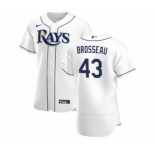 Men's Nike Tampa Bay Rays #43 Mike Brosseau White Home 2020 Authentic Player Baseball Jersey