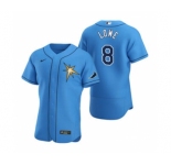 Men's Nike Tampa Bay Rays #8 Brandon Lowe Light Blue Alternate 2020 Authentic Team Baseball Jersey