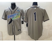 Men's Tampa Bay Rays #1 Gray 2026 AL East Champions Patch Vapor Limited Stitched Baseball Jersey
