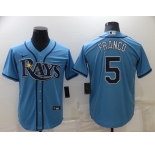 Men's Tampa Bay Rays #5 Wander Franco Light Blue Stitched MLB Cool Base Nike Jersey