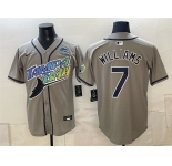 Men's Tampa Bay Rays #7 Carson Williams Gray 2026 AL East Champions Patch Vapor Limited Stitched Baseball Jersey