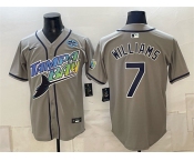 Men's Tampa Bay Rays #7 Carson Williams Gray 2026 AL East Champions Patch Vapor Limited Stitched Baseball Jersey