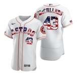 Houston Astros #43 Lance McCullers Jr. Men's Nike White Fluttering USA Flag Limited Edition Authentic MLB Jersey