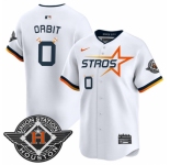 Men's Houston Astros #0 Orbit White 2025 City Connect Limited Stitched Baseball Jersey