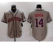 Men's Houston Astros #14 Mauricio Dubón Grey Cool Base Stitched Baseball Jersey