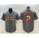 Men's Houston Astros #2 Alex Bregman Grey With Patch Cool Base Stitched Baseball Jersey