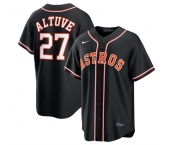 Men's Houston Astros #27 Jose Altuve 2026 Black Out Stitched Baseball Jersey