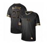 Men's Houston Astros #27 Jose Altuve Authentic Black Gold Fashion Baseball Jersey