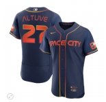 Men's Houston Astros #27 Jose Altuve Navy City Edition 2022 Flex Base Stitched Baseball Jersey