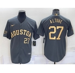 Men's Houston Astros #27 Jose Altuve Number Grey 2022 All Star Stitched Cool Base Nike Jersey