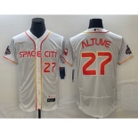 Men's Houston Astros #27 Jose Altuve Number White 2023 City Connect Flex Base Stitched Jersey1