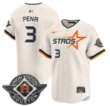 Men's Houston Astros #3 Jeremy Pena Cream 2025 City Connect Limited Stitched Baseball Jersey
