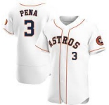 Men's Houston Astros #3 Pena White 2020 Authentic Player Baseball Jersey