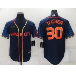 Men's Houston Astros #30 Kyle Tucker 2022 Navy City Connect Game Stitched Jersey