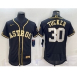 Men's Houston Astros #30 Kyle Tucker Black Gold Flex Base Stitched Jersey