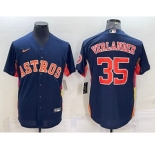 Men's Houston Astros #35 Justin Verlander Navy Blue With Patch Stitched MLB Cool Base Nike Jersey