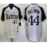 Men's Houston Astros #44 Still Tippin White Black Gothic Houston Born Barrio Raised Limited Stitched Baseball Jersey