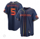 Men's Houston Astros #5 Jeff Bagwell 2022 Navy City Connect Game Stitched Jersey