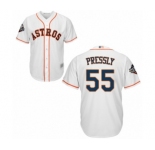 Men's Houston Astros #55 Ryan Pressly Replica White Home Cool Base 2019 World Series Bound Baseball Jersey
