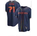 Men's Houston Astros #71 Josh Hader 2022 Navy Blue City Connect Cool Base Stitched Jersey