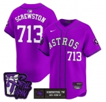 Men's Houston Astros #713 DJ Screw Still Tippin Purple Patch Vapor Limited Stitched Baseball Jersey