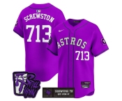 Men's Houston Astros #713 DJ Screw Still Tippin Purple Patch Vapor Limited Stitched Baseball Jersey