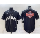 Men's Houston Astros Black Champions Big Logo Stitched MLB Cool Base Nike Jersey