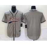 Men's Houston Astros Blank Grey Cool Base Stitched Baseball Jersey