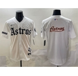 Mens Houston Astros Team Big Logo White Gothic 'Houston Born Barrio Raised' Limited Stitched Baseball Jersey