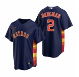 Men's Nike Houston Astros #2 Alex Bregman White Orange Cooperstown Collection Home Stitched Baseball Jersey