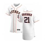 Men's Nike Houston Astros #21 Zack Greinke White Home 2020 Authentic Player Baseball Jersey