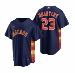 Men's Nike Houston Astros #23 Michael Brantley Navy Alternate Stitched Baseball Jersey