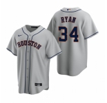 Men's Nike Houston Astros #34 Nolan Ryan Gray Road Stitched Baseball Jersey