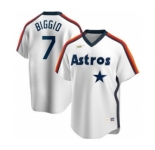 Men's Nike Houston Astros #7 Craig Biggio 2020 Home Cooperstown Collection Logo Player Baseball Jersey White