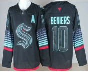 Men's Seattle Kraken #10 Matty Beniers Black Alternate Authentic Jersey