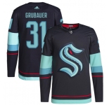Men's Seattle Kraken #31 Philipp Grubauer Navy Home Stitched Jersey