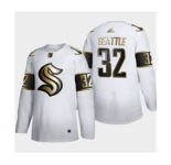 Men's Seattle Kraken #32 Kraken White Golden Edition Limited Stitched Hockey Jersey
