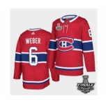 Men's Adidas Canadiens #6 Shea Weber Red Road Authentic 2021 Stanley Cup Jersey